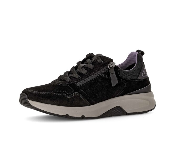 Gabor Damen  Sneaker Low Schwarz - Materialmix Leder/Lederimitat