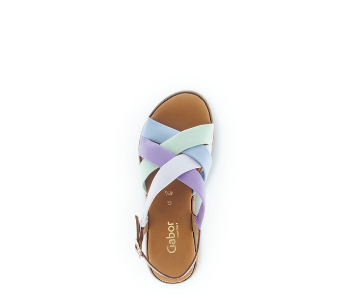 Gabor Damen  Plateau Sandale Multicolour - Materialmix Leder