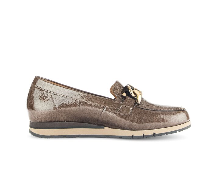 Gabor Damen  Slipper Braun - Lackleder