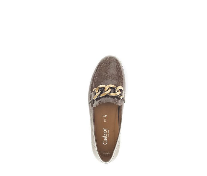 Gabor Damen  Slipper Braun - Lackleder