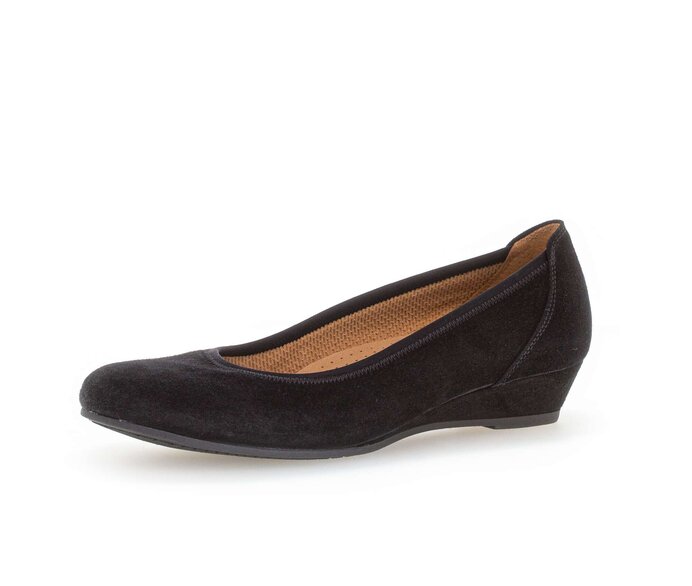 Gabor Damen  Keilpumps Schwarz - Rauleder