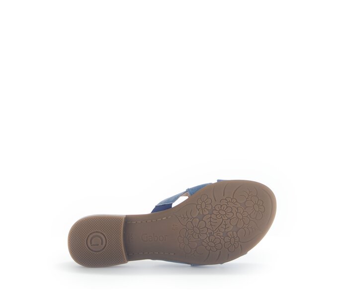 Gabor Damen  Pantolette Blau - Materialmix Leder