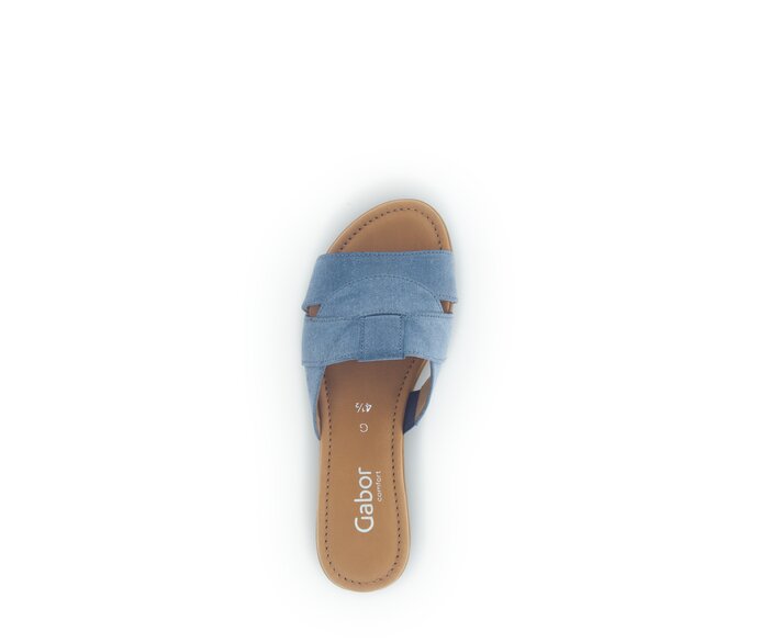Gabor Damen  Pantolette Blau - Materialmix Leder