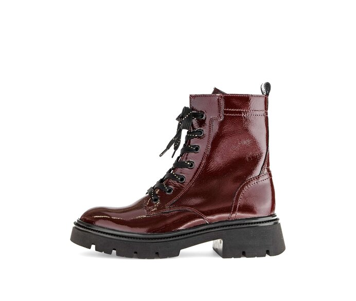 Gabor Damen Schnürstiefelette Rot - Lackleder