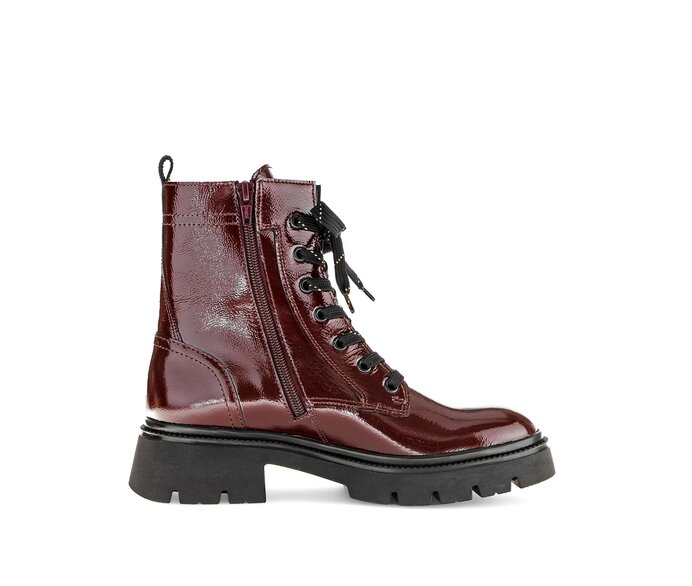 Gabor Damen  Schnürstiefelette Rot - Lackleder