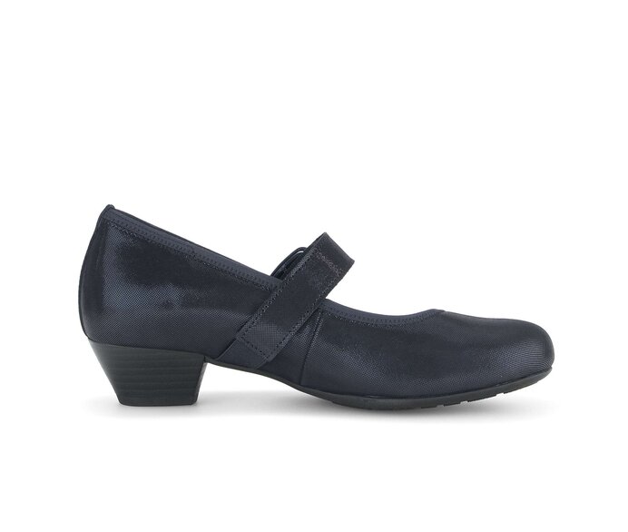 Gabor Damen  Spangenpumps Blau - Effektleder