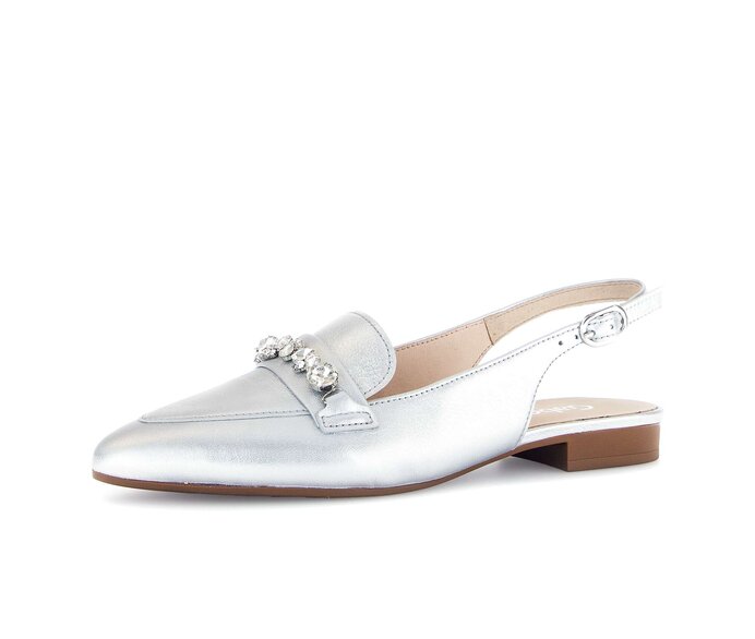 Gabor Damen  Slingpumps Silber - Effektleder