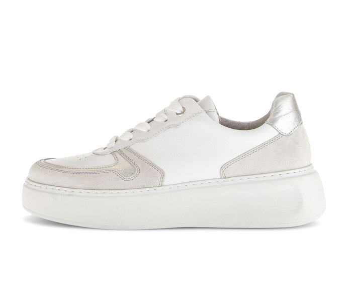 Gabor Damen Sneaker Low Silber - Materialmix Leder