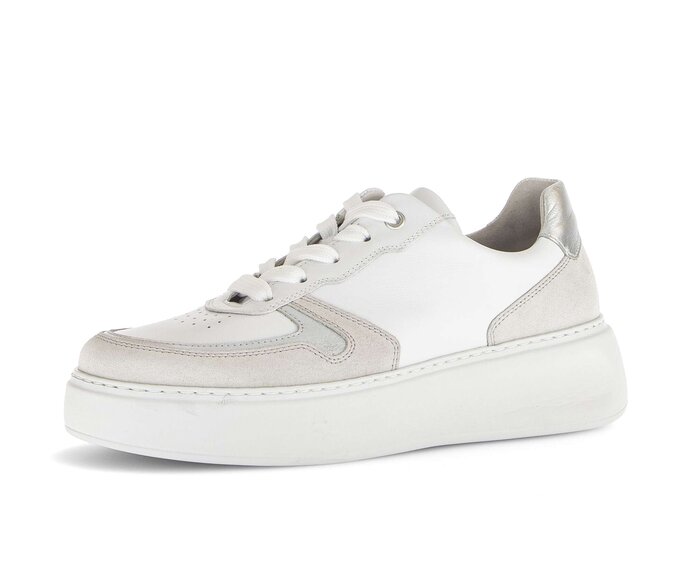 Gabor Damen  Sneaker Low Silber - Materialmix Leder