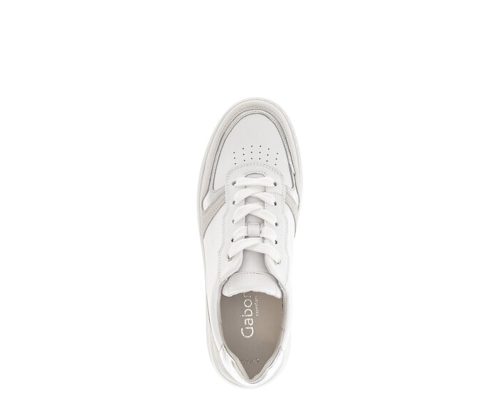 Gabor Damen  Sneaker Low Silber - Materialmix Leder