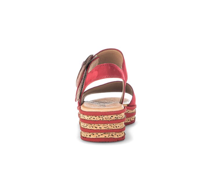 Gabor Damen  Plateau Sandale Rot - Rauleder