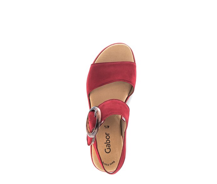 Gabor Damen  Plateau Sandale Rot - Rauleder