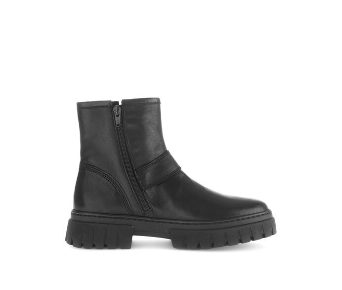 Gabor Damen  Biker Boots Schwarz - Glattleder