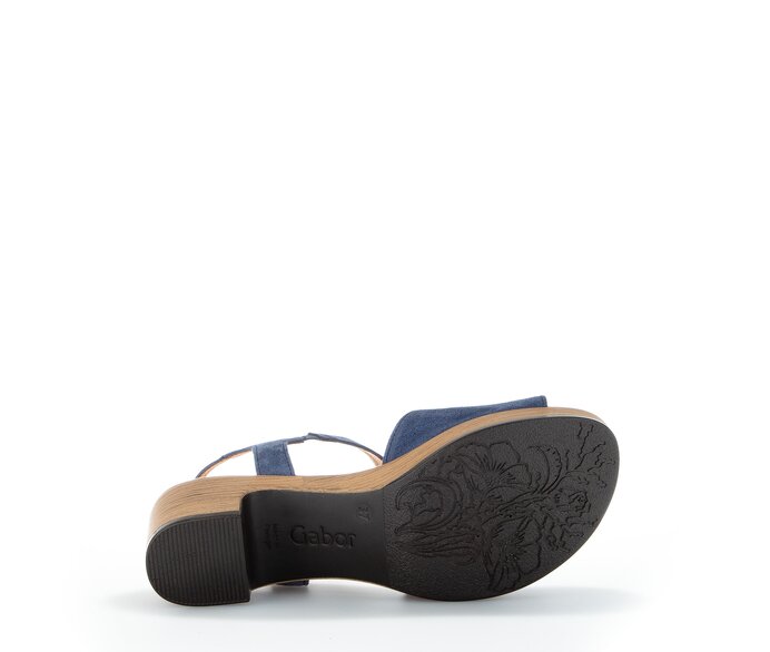 Gabor Damen  Plateau Sandale Blau - Rauleder