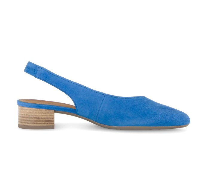Gabor Damen  Slingpumps Blau - Rauleder