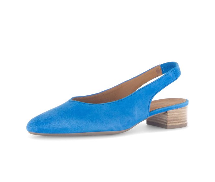 Gabor Damen  Slingpumps Blau - Rauleder