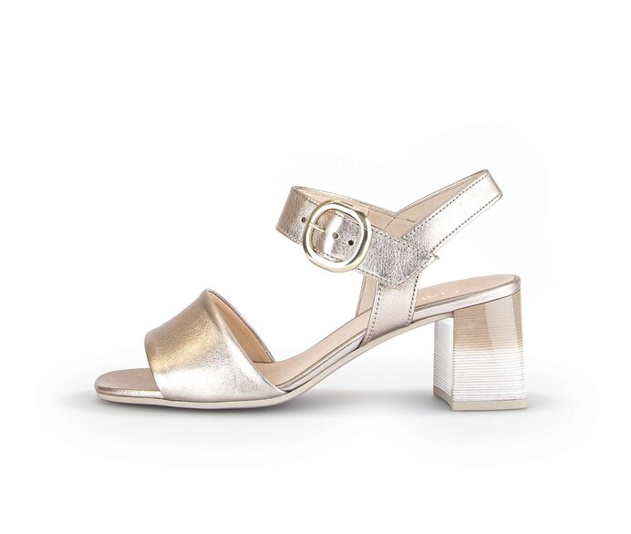 Gabor Damen Riemchensandale Gold - Effektleder