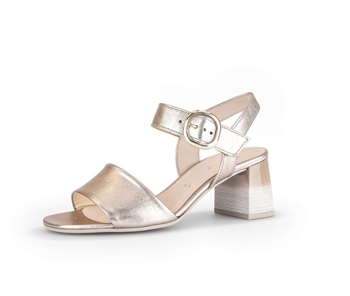 Gabor Damen  Riemchensandale Gold - Effektleder