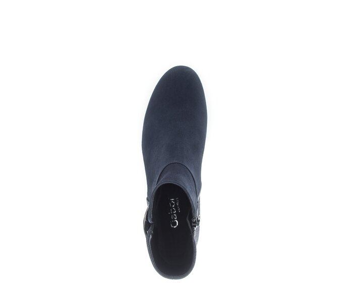 Gabor Damen  Elegante Stiefelette Blau - Materialmix Leder