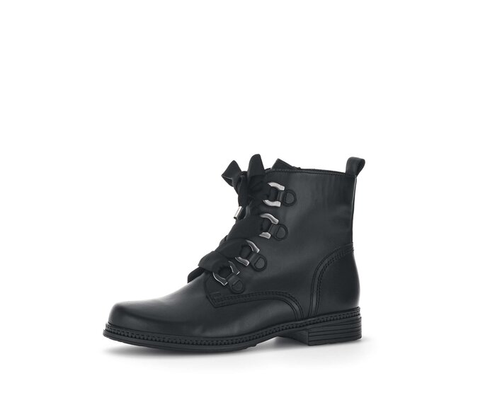 Gabor Damen  Schnürstiefelette Schwarz - Glattleder