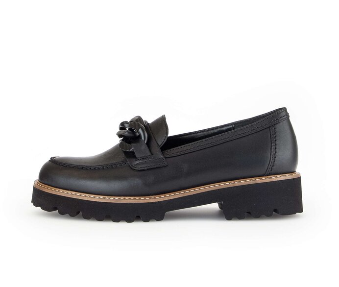 Gabor Damen Loafer Schwarz - Glattleder