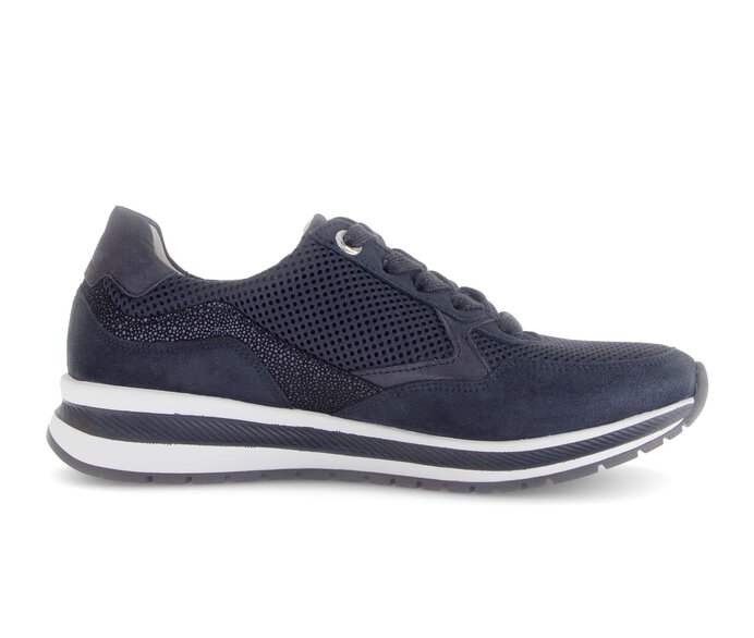 Gabor Damen  Sneaker Low Blau - Materialmix Leder/Lederimitat