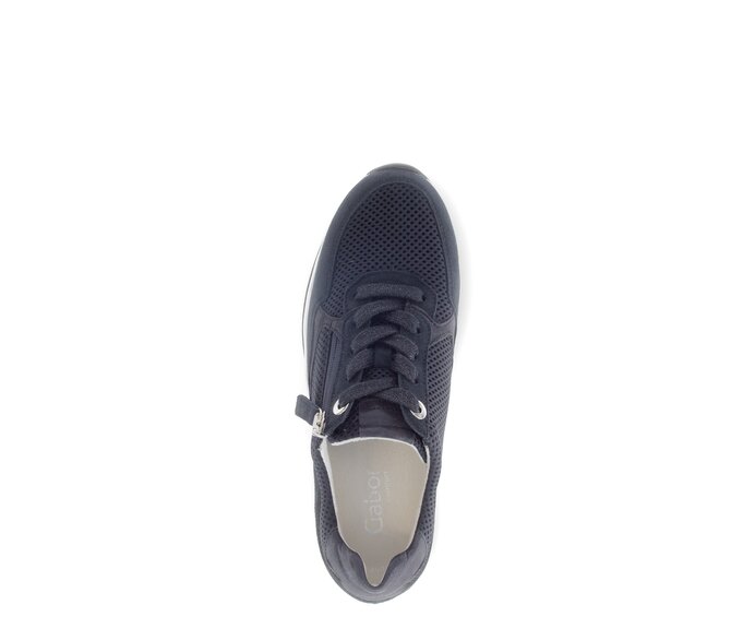 Gabor Damen  Sneaker Low Blau - Materialmix Leder/Lederimitat