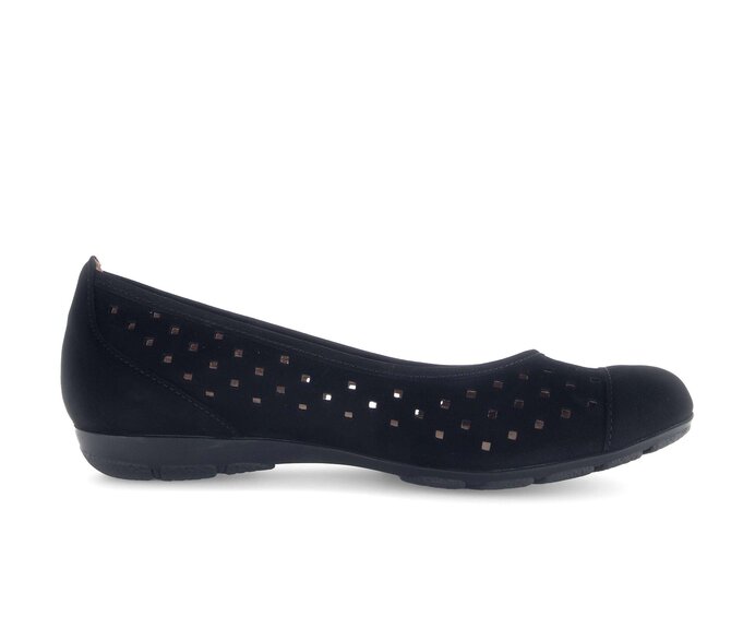 Gabor Damen  Sportliche Ballerina Schwarz - Rauleder