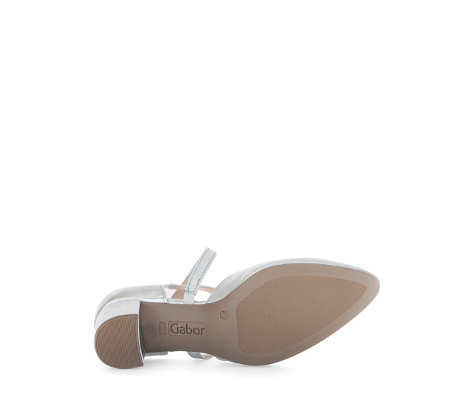 Gabor Damen  Spangenpumps Silber - Effektleder