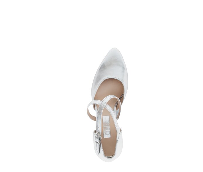 Gabor Damen  Spangenpumps Silber - Effektleder