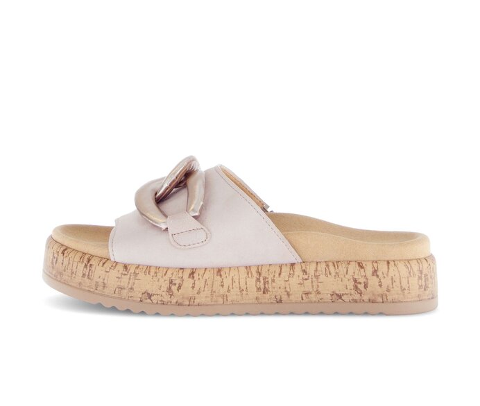 Gabor Damen Pantolette Rosa - Materialmix Leder