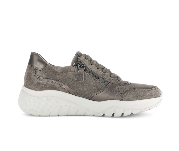 Gabor Damen  Sneaker Low Grau - Materialmix Leder
