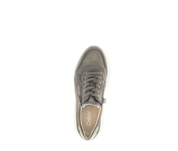 Gabor Damen  Sneaker Low Grau - Materialmix Leder