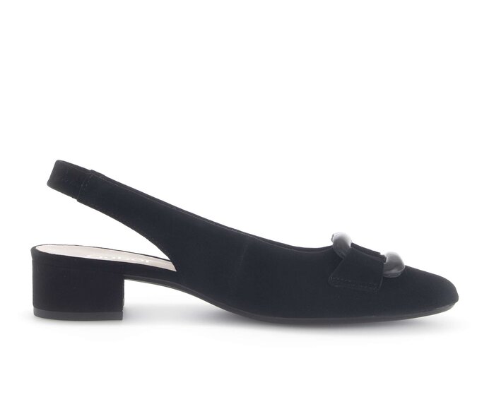 Gabor Damen  Slingpumps Schwarz - Rauleder