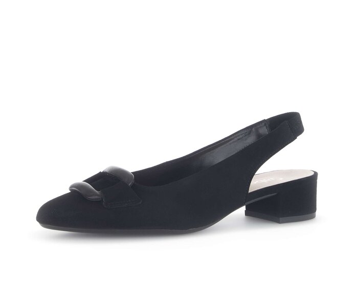 Gabor Damen  Slingpumps Schwarz - Rauleder