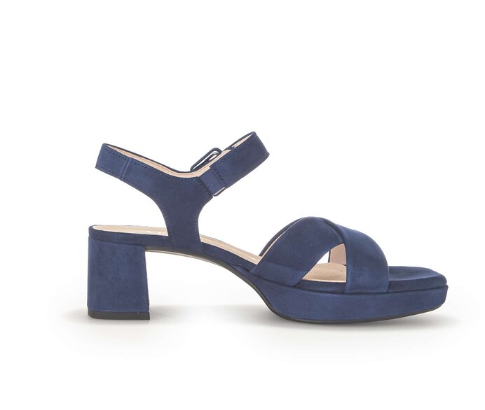 Gabor Damen  Plateau Sandale Blau - Rauleder
