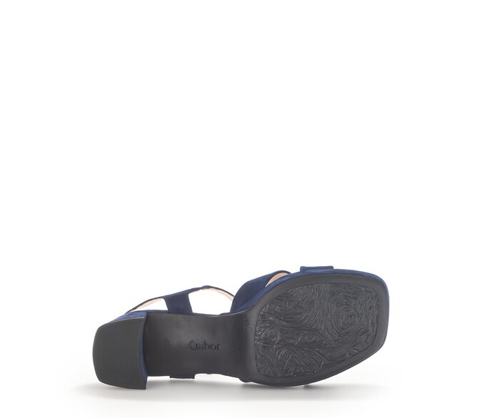 Gabor Damen  Plateau Sandale Blau - Rauleder