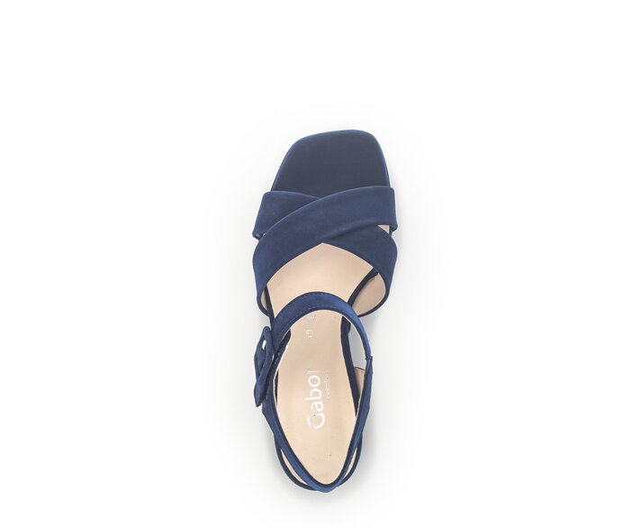 Gabor Damen  Plateau Sandale Blau - Rauleder