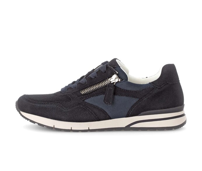 Gabor Damen Sneaker Low Blau - Materialmix Leder/Lederimitat