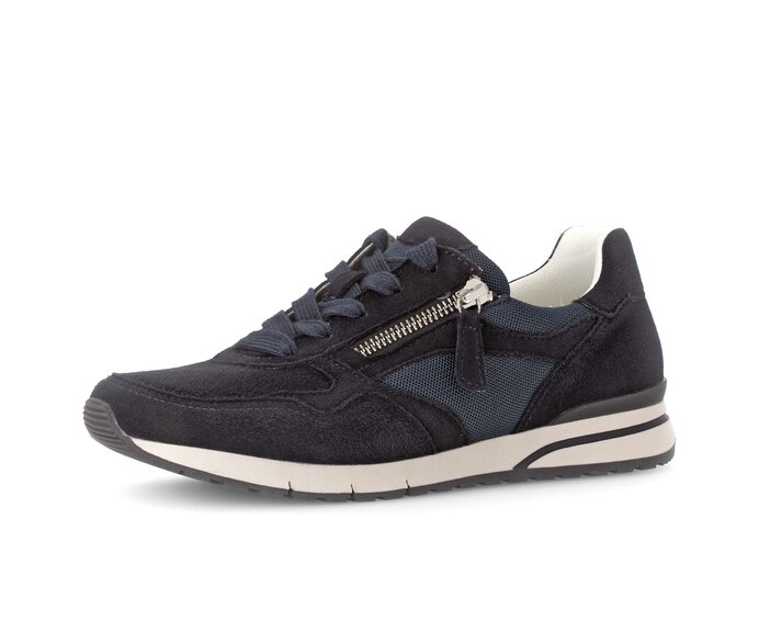 Gabor Damen  Sneaker Low Blau - Materialmix Leder/Lederimitat