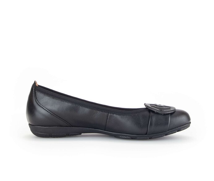 Gabor Damen  Sportliche Ballerina Schwarz - Glattleder