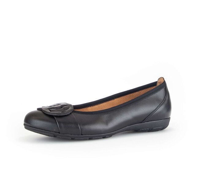 Gabor Damen  Sportliche Ballerina Schwarz - Glattleder
