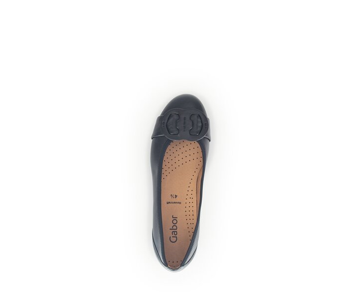 Gabor Damen  Sportliche Ballerina Schwarz - Glattleder