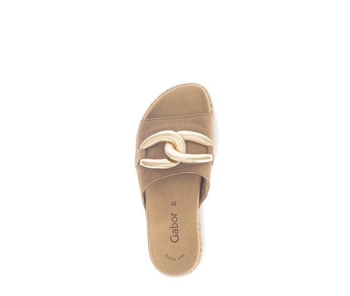 Gabor Damen  Pantolette Braun - Materialmix Leder