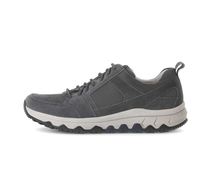 Gabor Herren Rollingsoft Sneaker Low Grau - Materialmix Leder/Textil