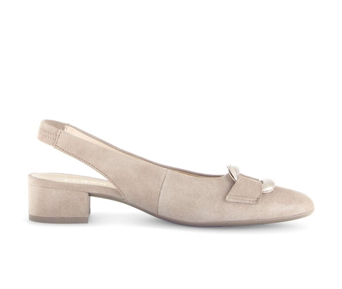 Gabor Damen  Slingpumps Beige - Rauleder