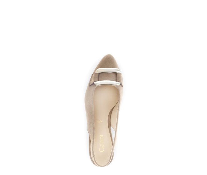 Gabor Damen  Slingpumps Beige - Rauleder