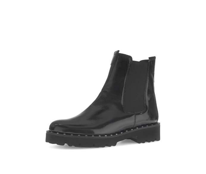 Gabor Damen  Chelsea Boot Schwarz - Materialmix Leder