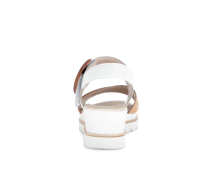 Gabor Damen  Plateau Sandale Beige - Materialmix Leder