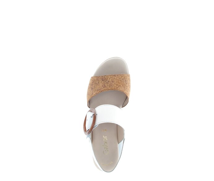 Gabor Damen  Plateau Sandale Beige - Materialmix Leder